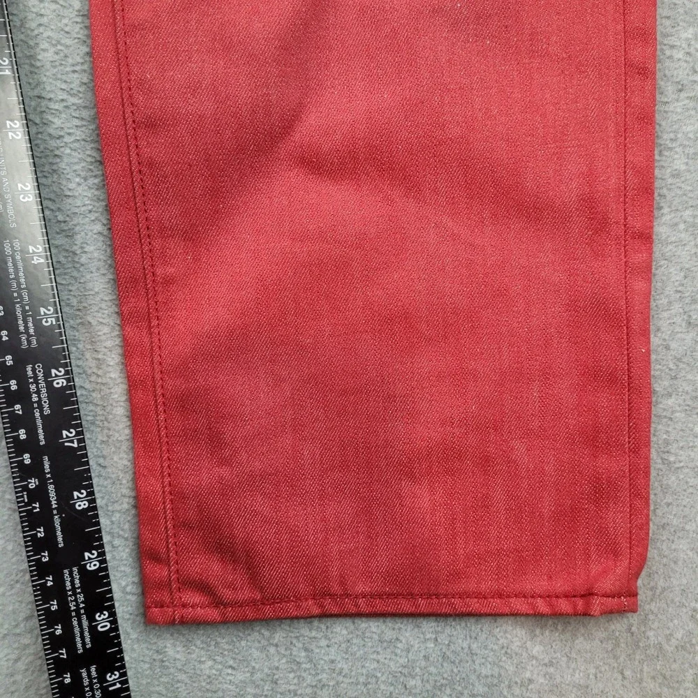 Levi's 501 Jeans Mens 33x30 Red Straight Leg Button Fly Denim